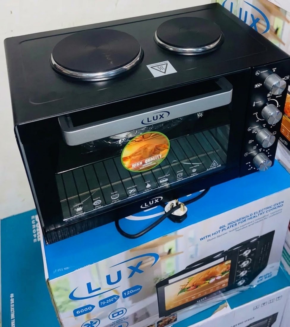 LUX 60 ሊትር ኤሌክትሪክ ኦቨን ከሁለት የላይ ማብሰያ ጋር 2