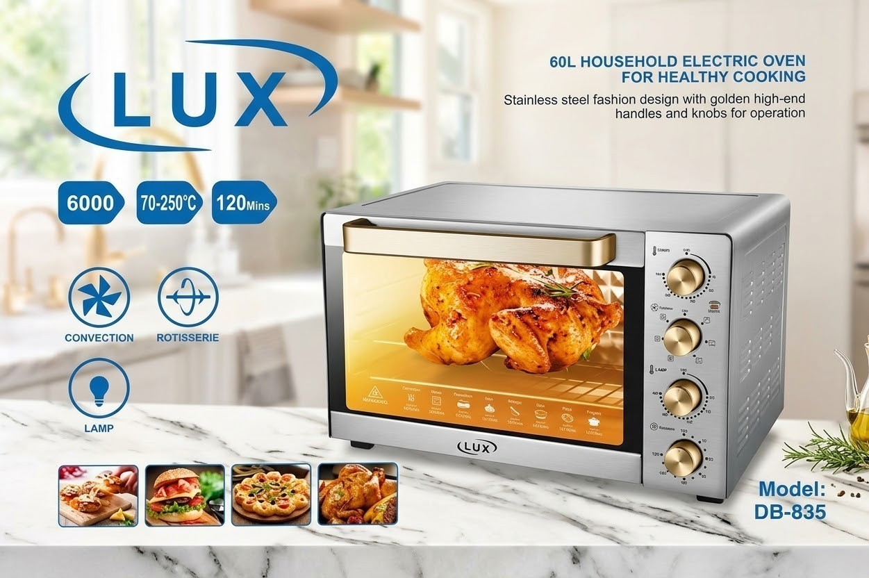 LUX 60 ሊትር ኤሌክትሪክ ኦቨን (Model: DB-835) 2